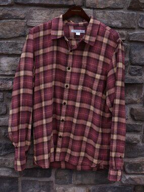 Outerknown Men’s Large Organic Cotton Plaid Button-Up Shirt